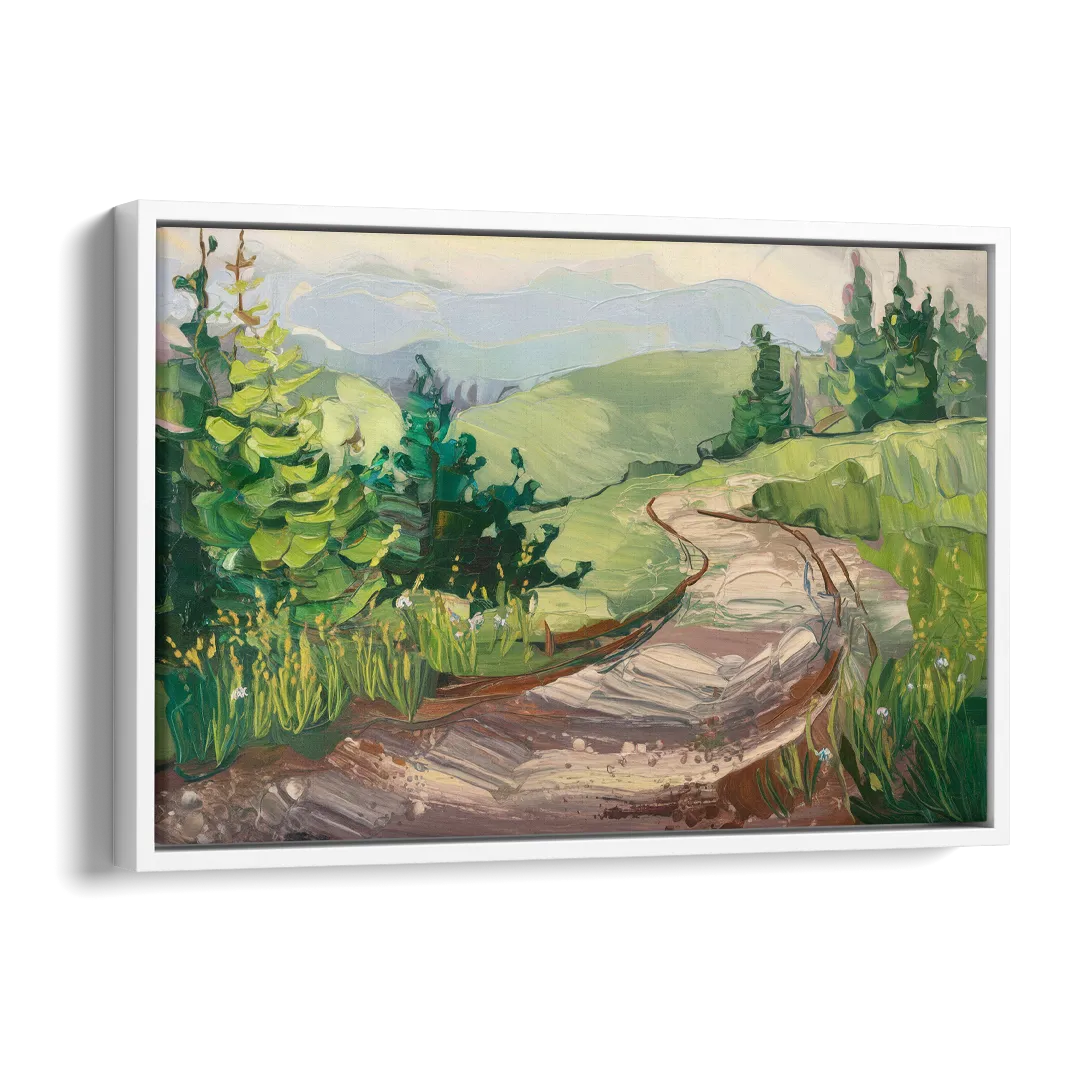 Burlington Green Mountain Trails Side - White Canvas Wall Art