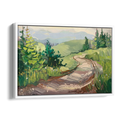 Burlington Green Mountain Trails Side - White Canvas Wall Art
