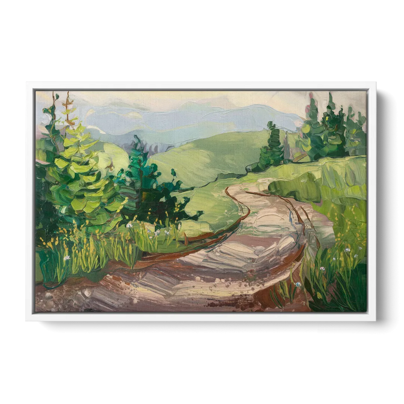 Burlington Green Mountain Trails Front - White Canvas Wall Art