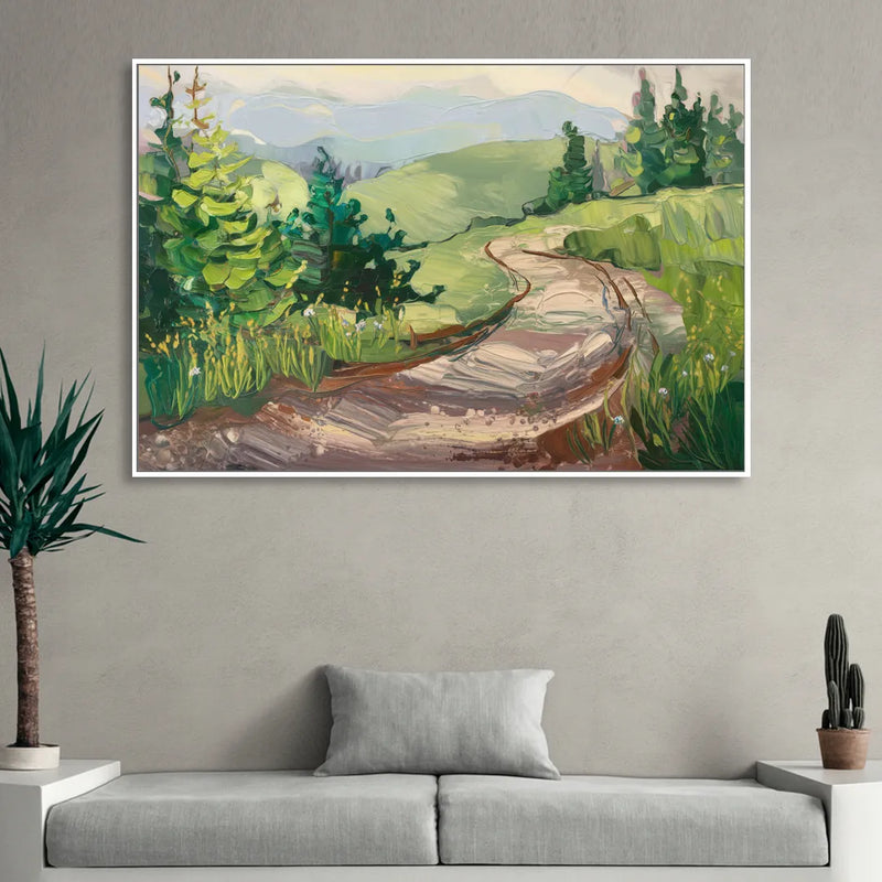 Burlington Green Mountain Trails Living Room - White Canvas Wall Art