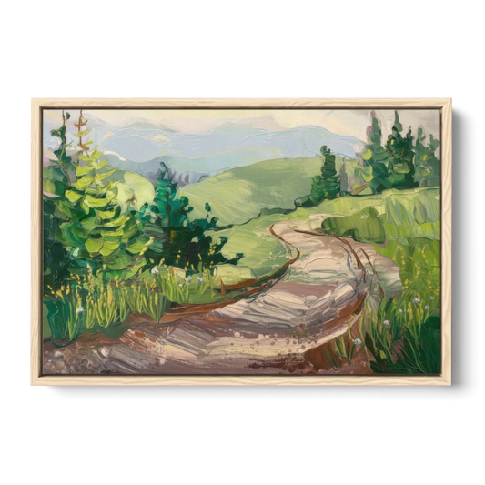 Burlington Green Mountain Trails - Oak Framed Canvas Wall Art - Front