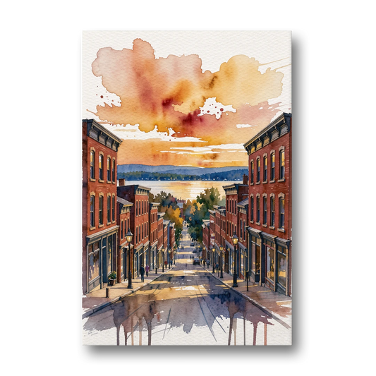 Burlington Historic Downtown - Canvas Wall Art - Front