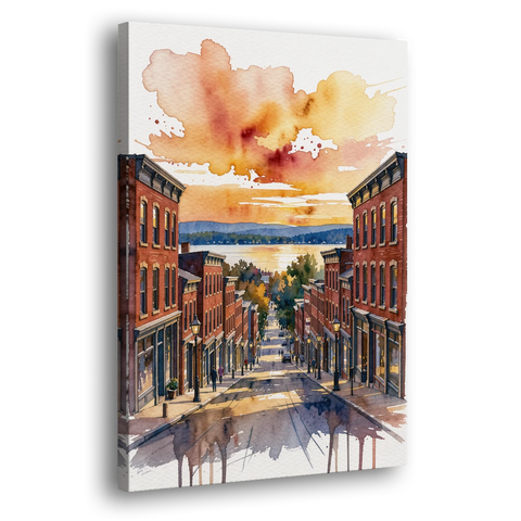 Burlington Historic Downtown - Canvas Wall Art - Side