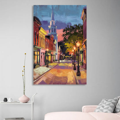 Burlington Historic Downtown Living Room - Canvas Wall Art