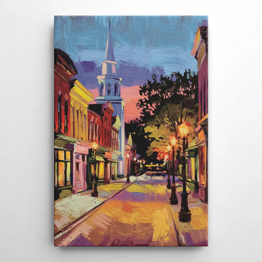 Burlington Historic Downtown - Canvas Wall Art