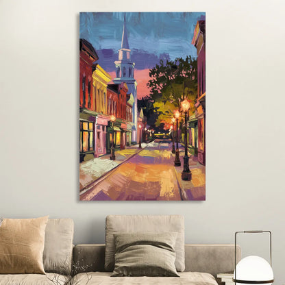Burlington Historic Downtown Sitting Room - Canvas Wall Art