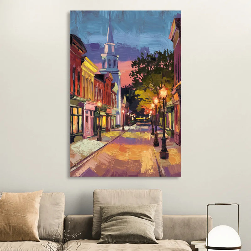 Burlington Historic Downtown Sitting Room - Canvas Wall Art