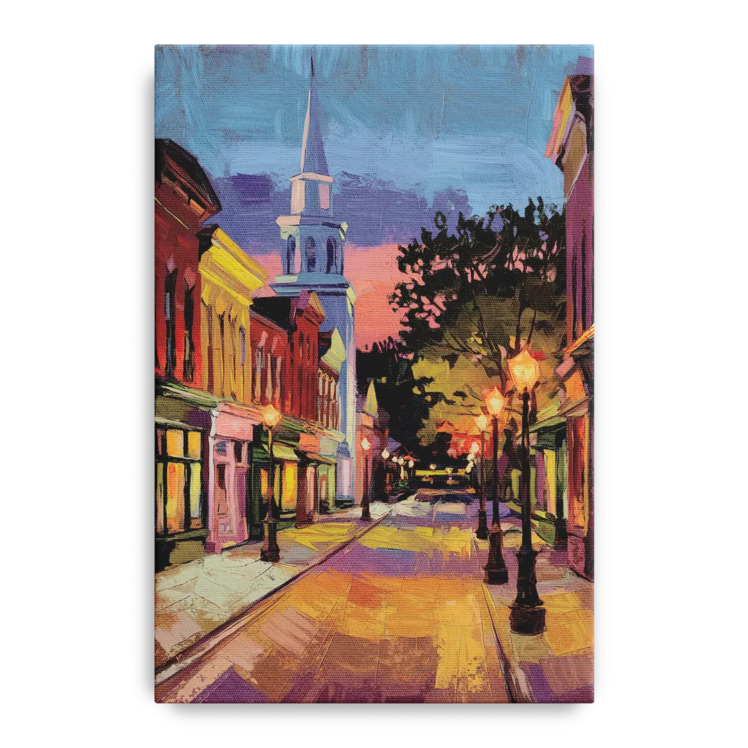Burlington Historic Downtown Front - Canvas Wall Art