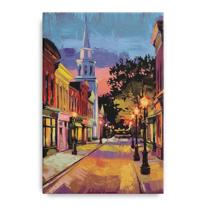 Burlington Historic Downtown Front - Canvas Wall Art