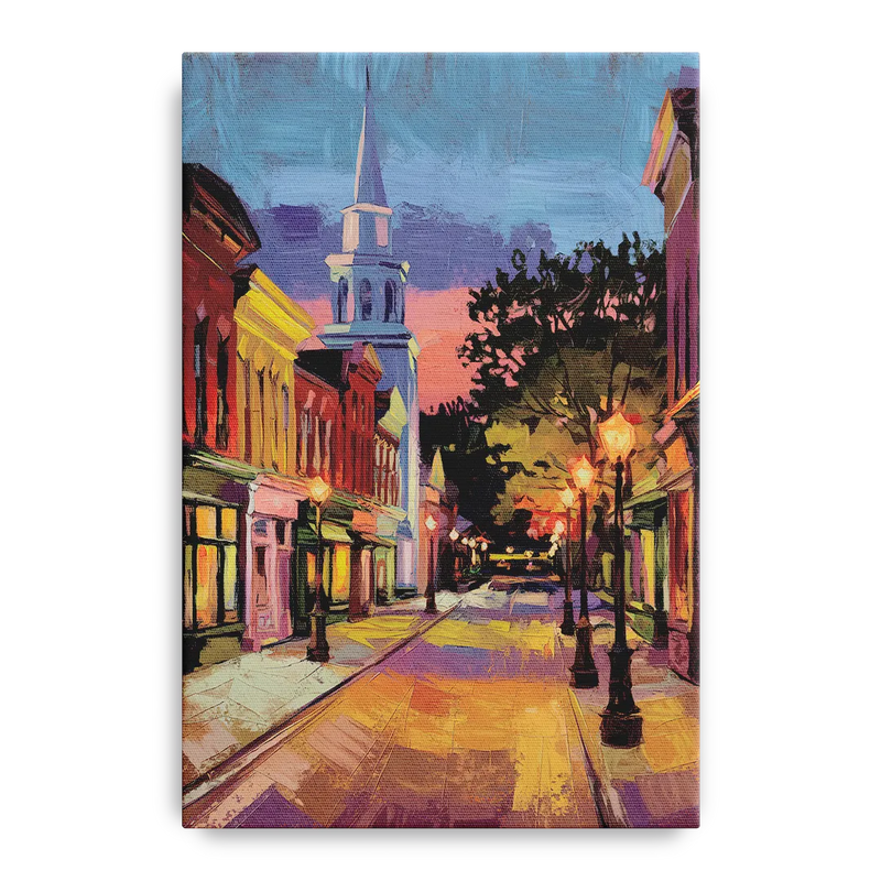 Burlington Historic Downtown Front - Canvas Wall Art