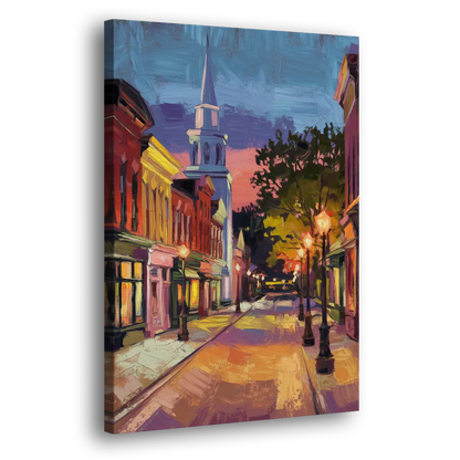 Burlington Historic Downtown Side - Canvas Wall Art