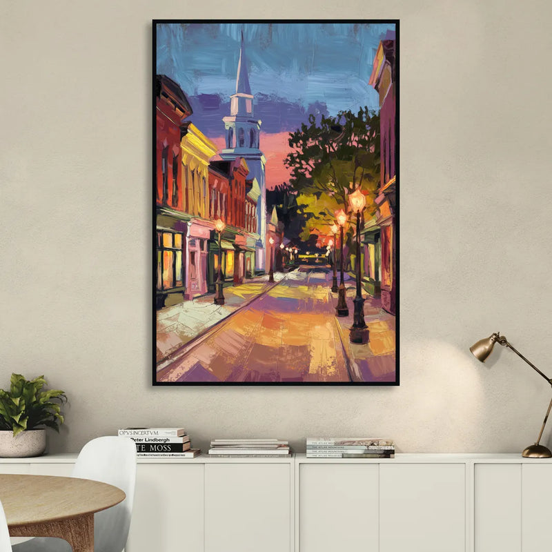 Burlington Historic Downtown Sitting Room - Black Canvas Wall Art