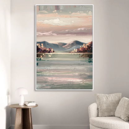 Burlington Lake Champlain Serenity Living Room - White Canvas Wall Art