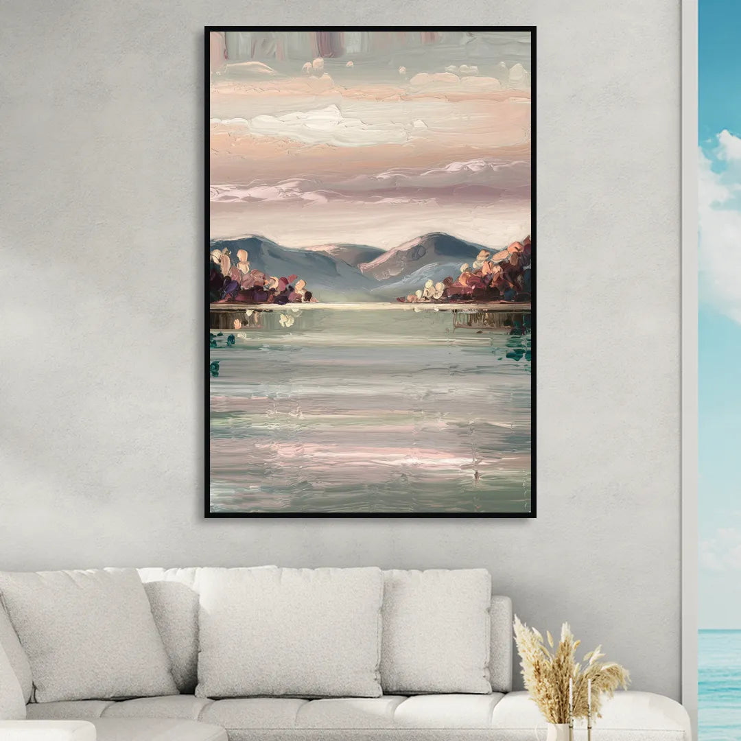 Burlington Lake Champlain Serenity Sitting Room - Black Canvas Wall Art