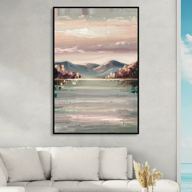 Burlington Lake Champlain Serenity Sitting Room - Black Canvas Wall Art