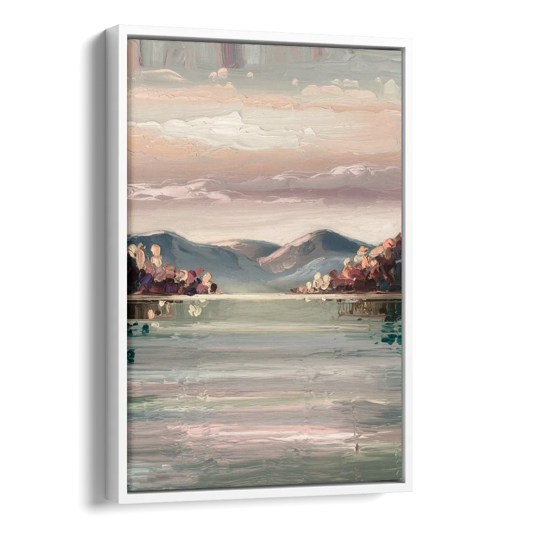 Burlington Lake Champlain Serenity Side - White Canvas Wall Art