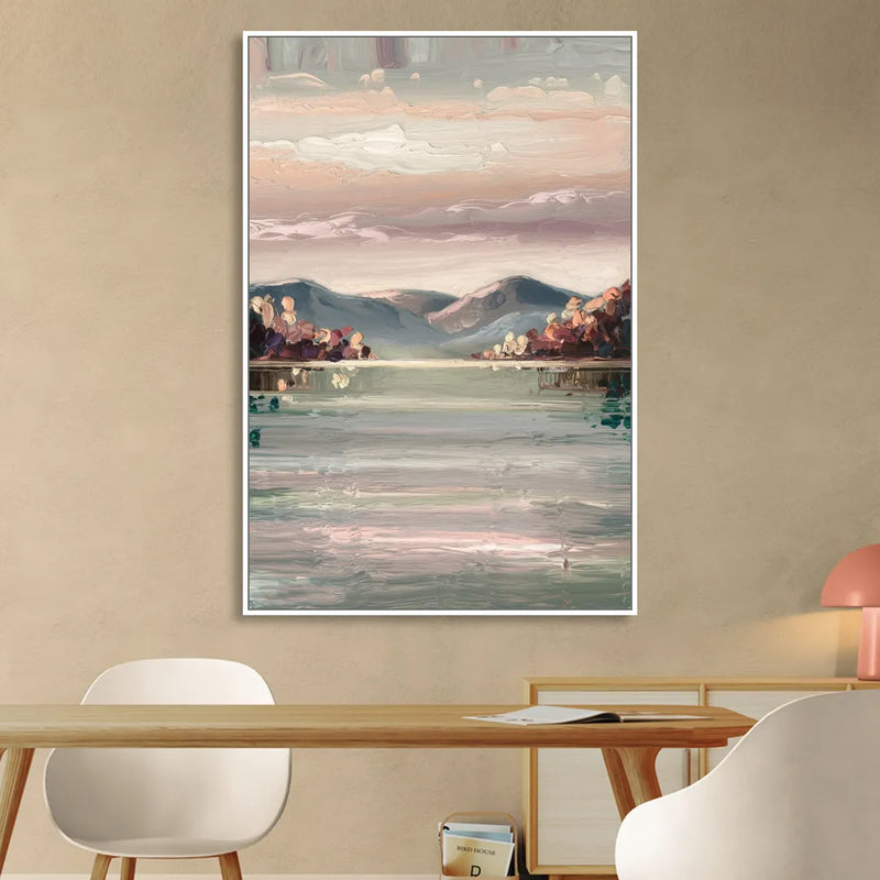 Burlington Lake Champlain Serenity Sitting Room - White Canvas Wall Art