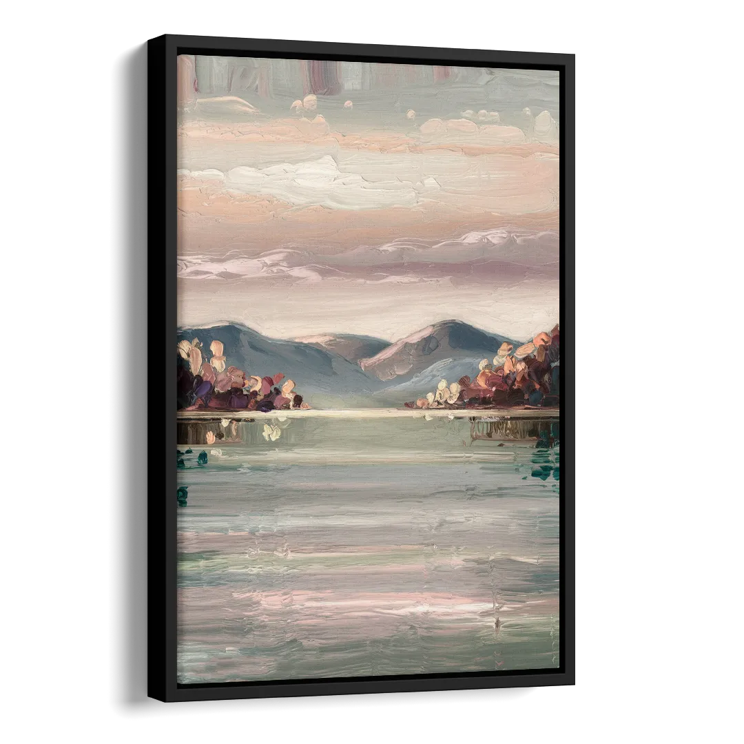 Burlington Lake Champlain Serenity Side - Black Canvas Wall Art