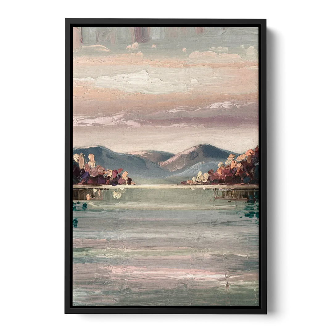 Burlington Lake Champlain Serenity Front - Black Canvas Wall Art