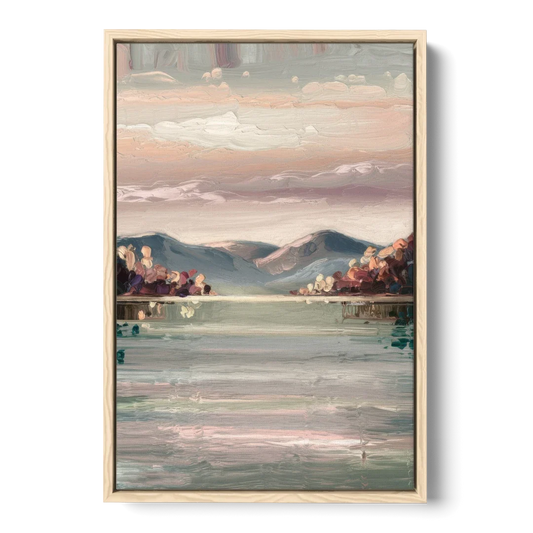 Burlington Lake Champlain Serenity - Oak Framed Canvas Wall Art - Front