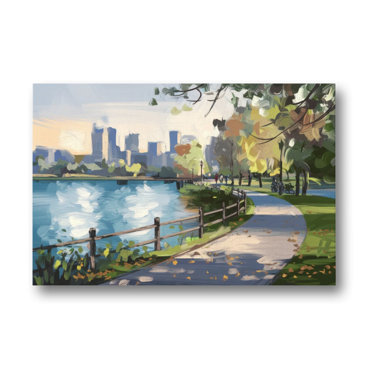 Burlington Lakefront Pathways - Canvas Wall Art - Front