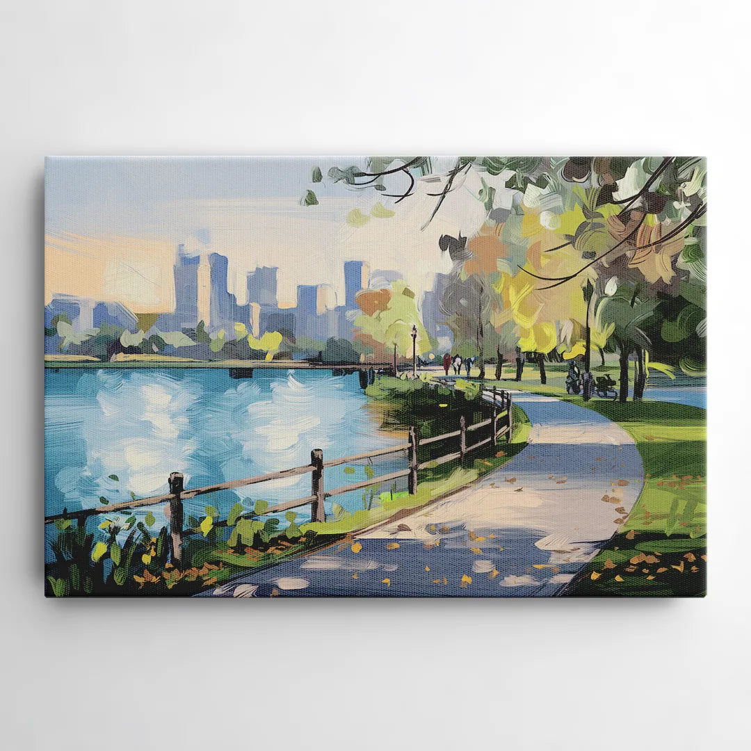 Burlington Lakefront Pathways - Canvas Wall Art
