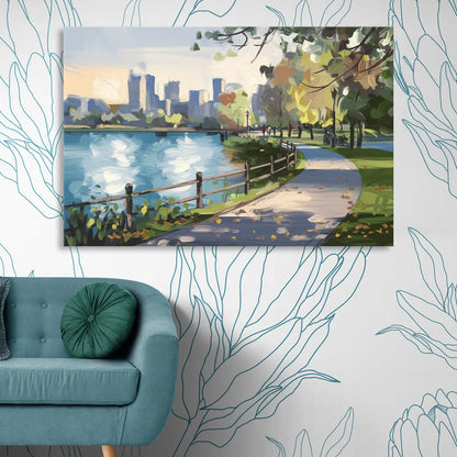 Burlington Lakefront Pathways Living Room - Canvas Wall Art