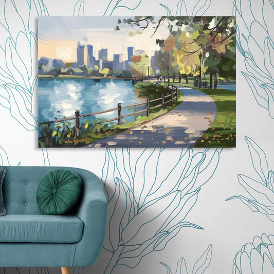Burlington Lakefront Pathways Living Room - Canvas Wall Art