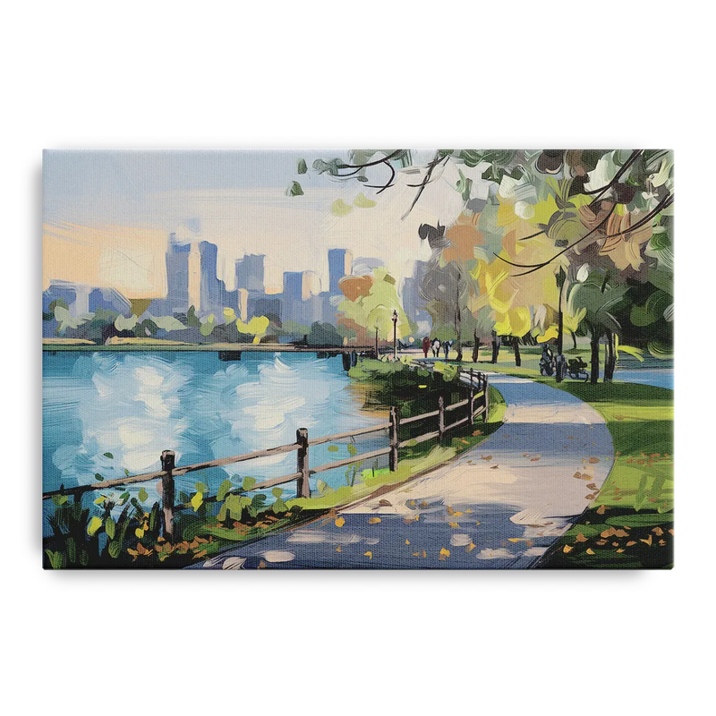 Burlington Lakefront Pathways Front - Canvas Wall Art