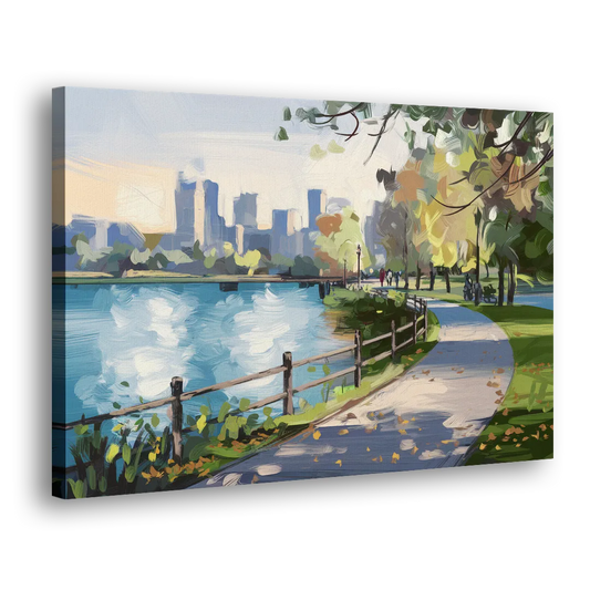 Burlington Lakefront Pathways Side - Canvas Wall Art