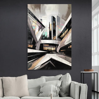Burlington Modern Architecture Sitting Room - Canvas Wall Art