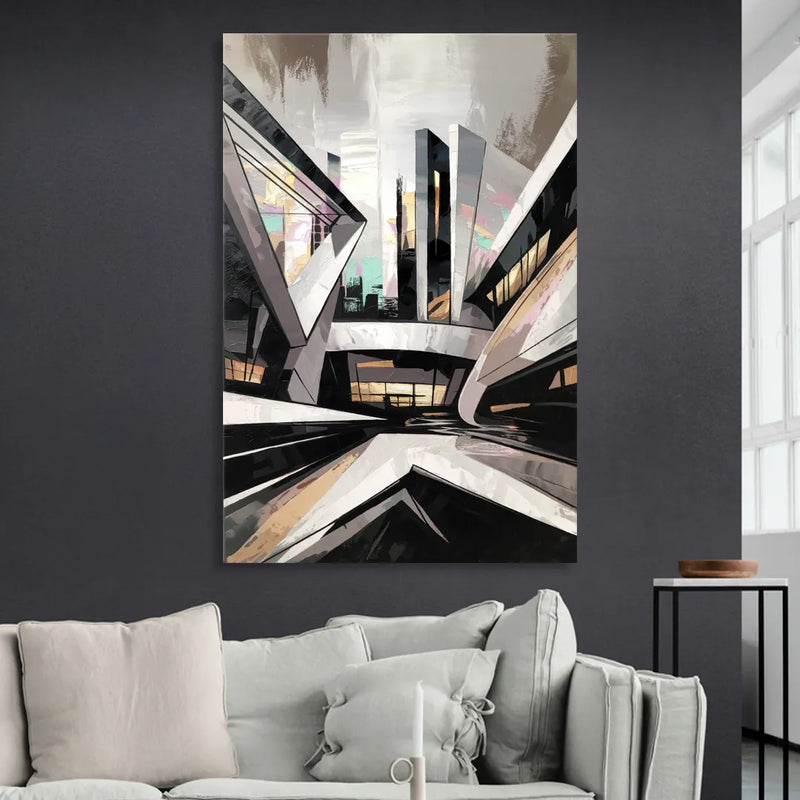Burlington Modern Architecture Sitting Room - Canvas Wall Art