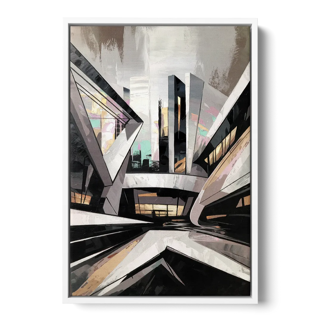 Burlington Modern Architecture Front - White Canvas Wall Art