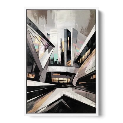 Burlington Modern Architecture Front - White Canvas Wall Art