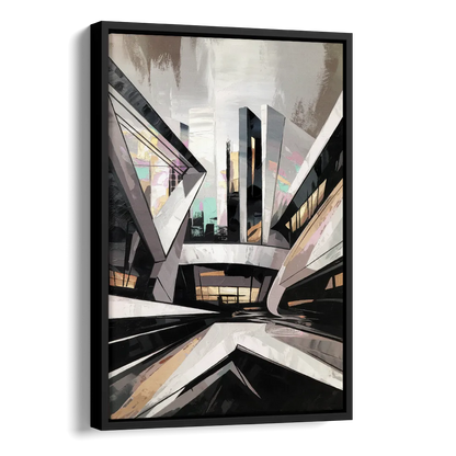 Burlington Modern Architecture Side - Black Canvas Wall Art