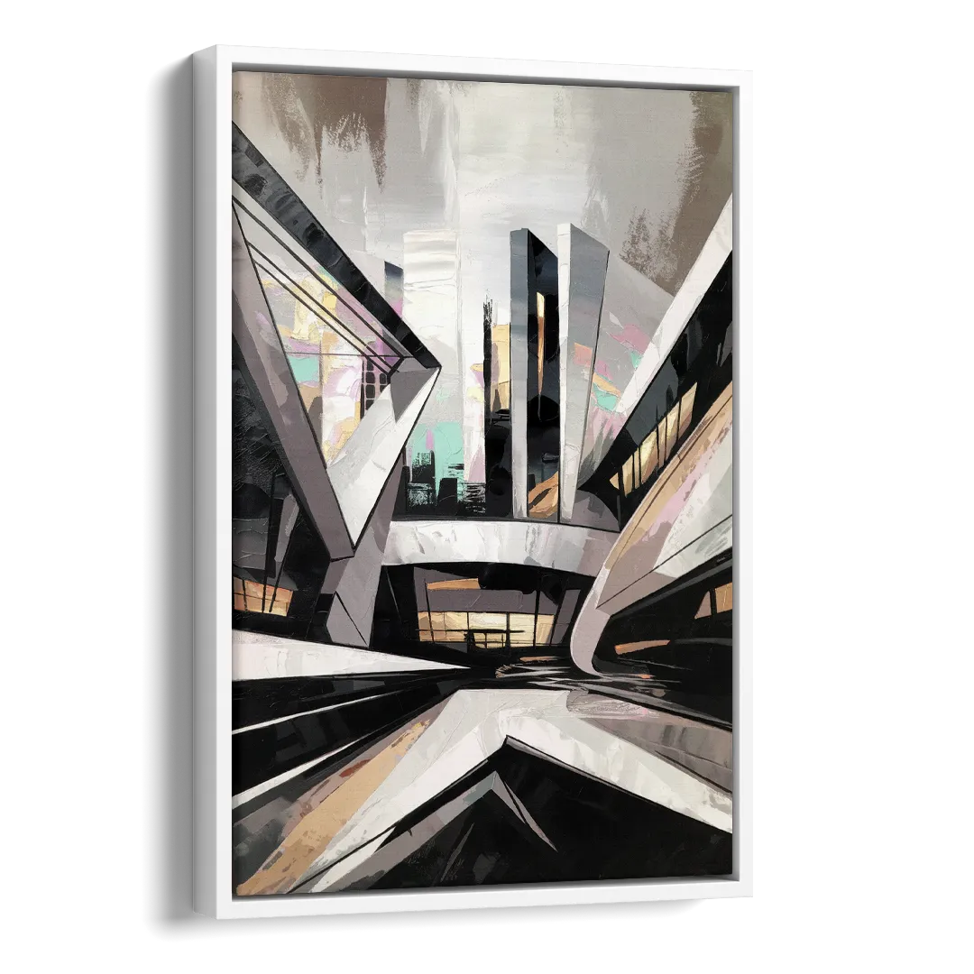 Burlington Modern Architecture Side - White Canvas Wall Art