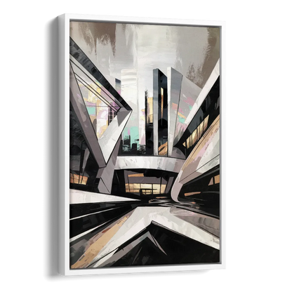 Burlington Modern Architecture Side - White Canvas Wall Art