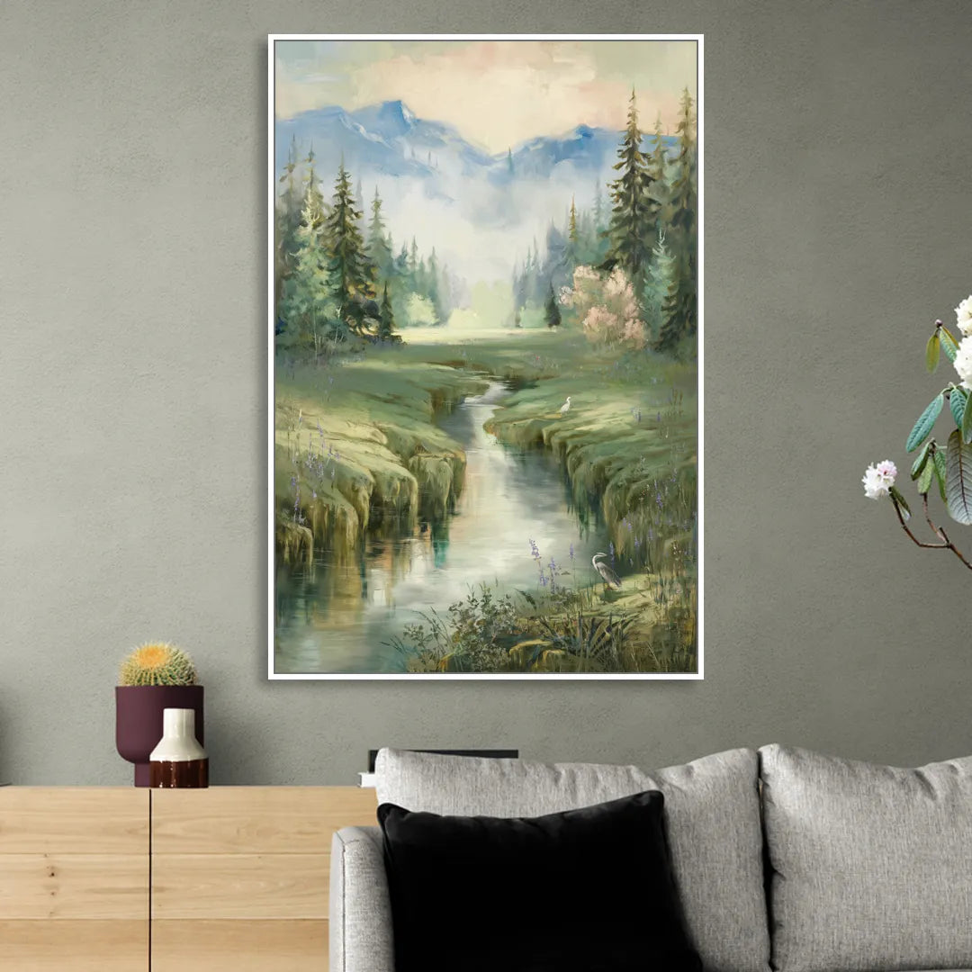 Burlington Nature Escapes Sitting Room - White Canvas Wall Art