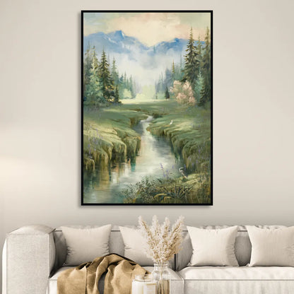 Burlington Nature Escapes Living Room - Black Canvas Wall Art