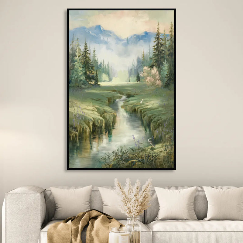 Burlington Nature Escapes Living Room - Black Canvas Wall Art