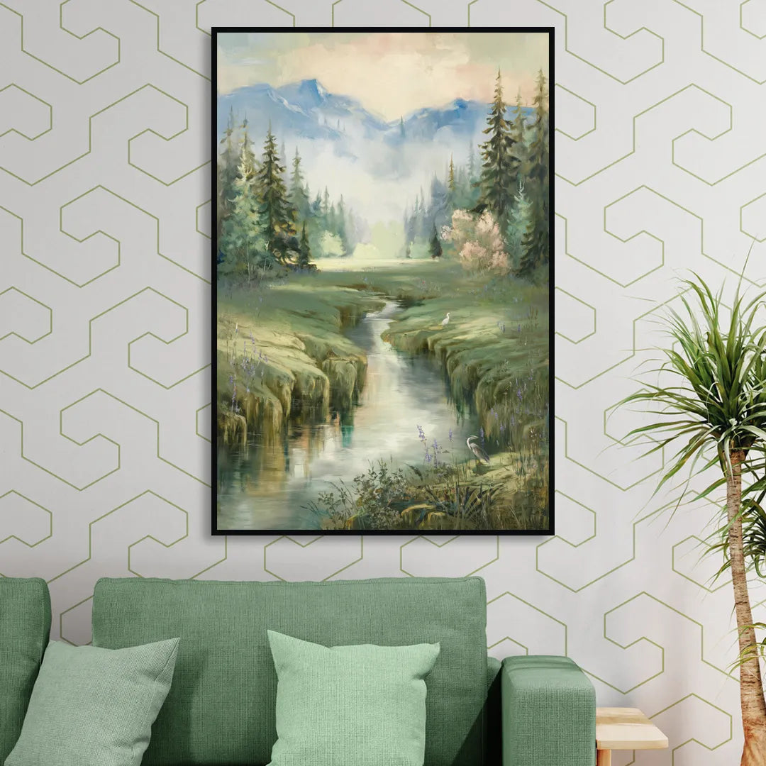 Burlington Nature Escapes Sitting Room - Black Canvas Wall Art