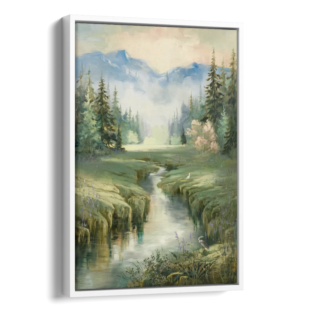 Burlington Nature Escapes Side - White Canvas Wall Art