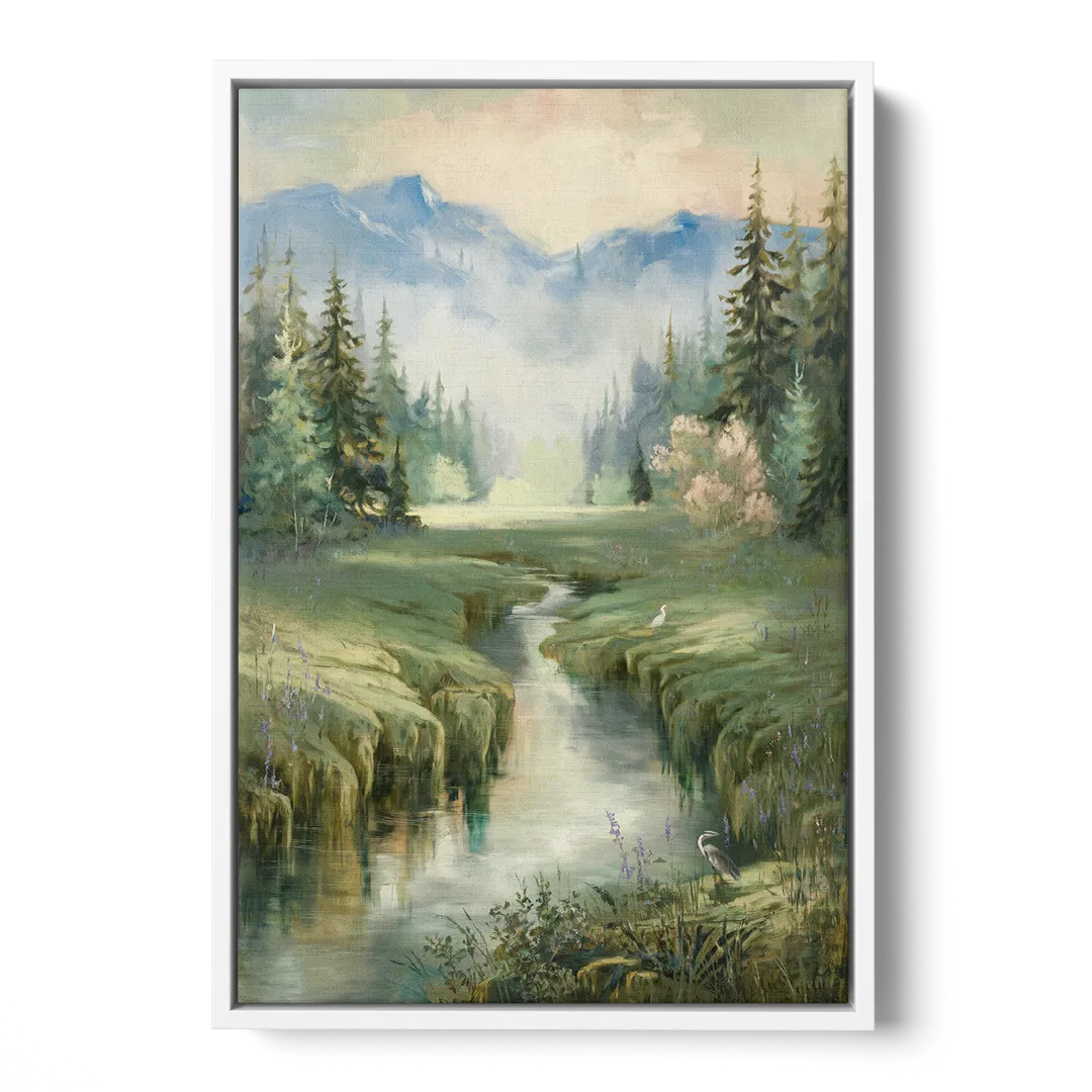 Burlington Nature Escapes Front - White Canvas Wall Art