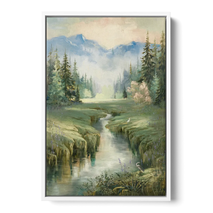 Burlington Nature Escapes Front - White Canvas Wall Art