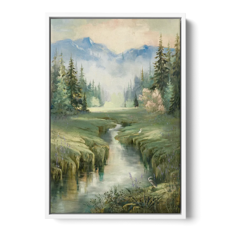 Burlington Nature Escapes Front - White Canvas Wall Art