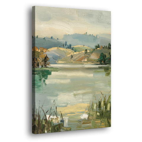 Burlington Peaceful Lakeside - Canvas Wall Art - Side