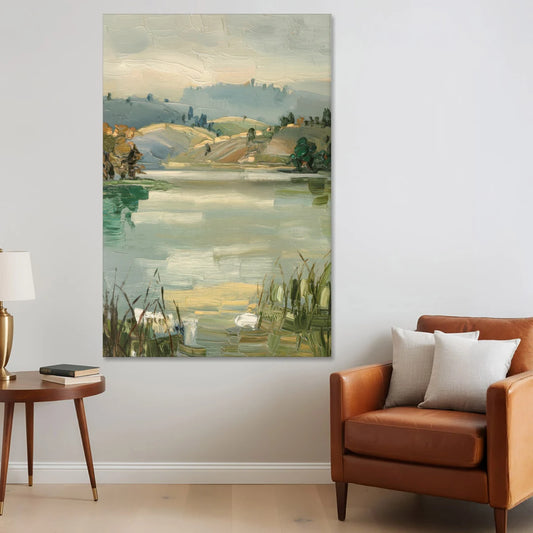 Burlington Peaceful Lakeside - Canvas Wall Art - Sofa - 40x60