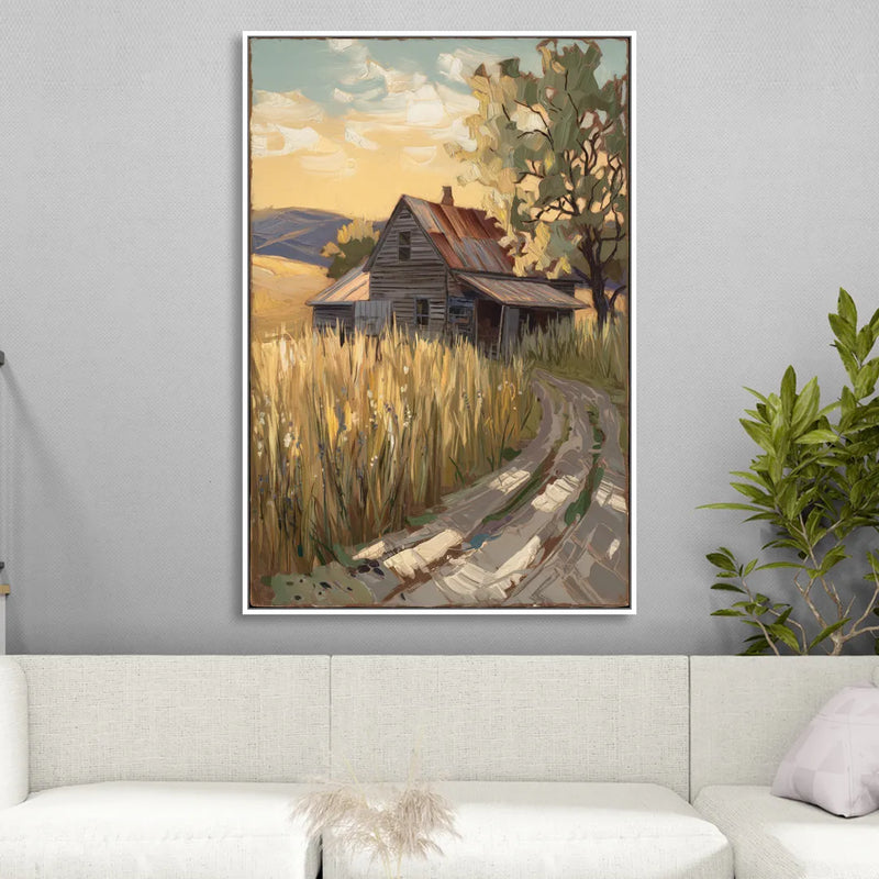 Burlington Rustic Charm Living Room - White Canvas Wall Art