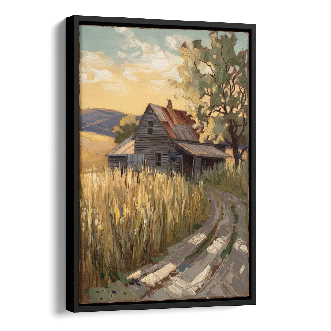 Burlington Rustic Charm Side - Black Canvas Wall Art