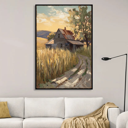 Burlington Rustic Charm Sitting Room - Black Canvas Wall Art